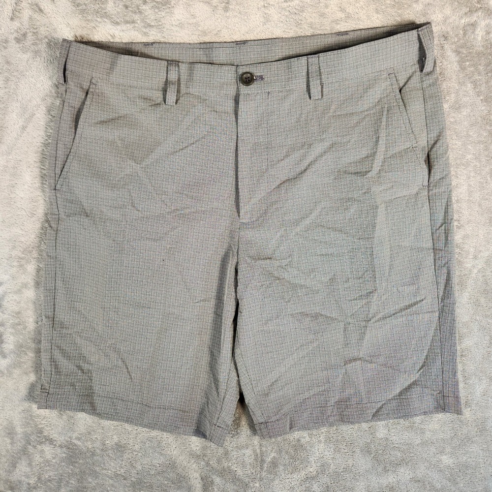IZOD Golf Shorts Mens 36 Gray Excellent Micro Check Performance 1180IZ